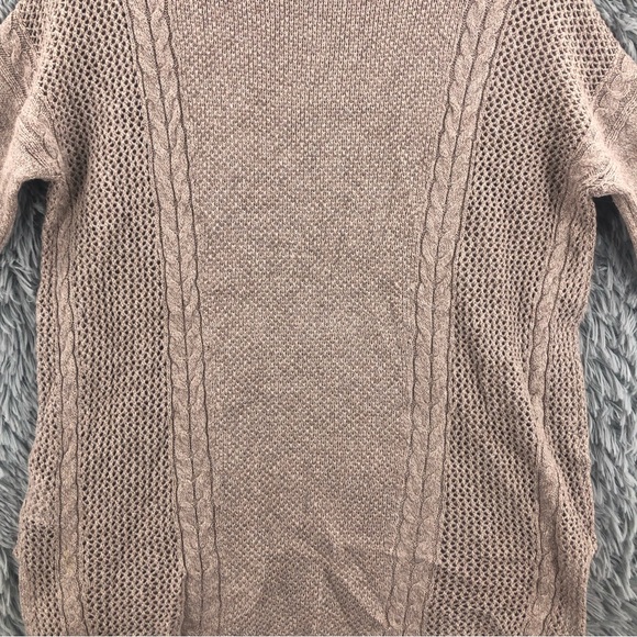 American Eagle Outfitters Sweater Womens  Small Taupe Wool Blend Cable Knit - Picture 10 of 11